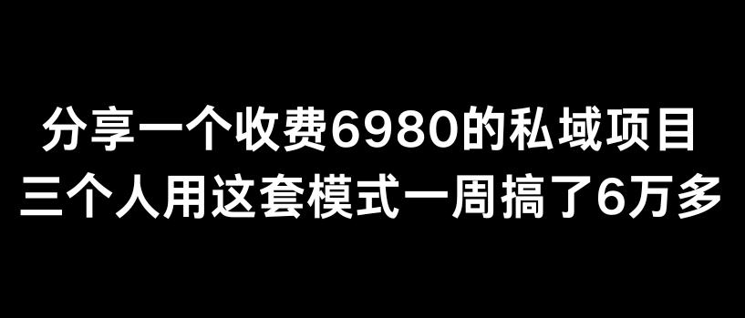 分享一个外面卖6980的私域项目三个人用这套模式一周搞了6万多【揭秘】-网创星球