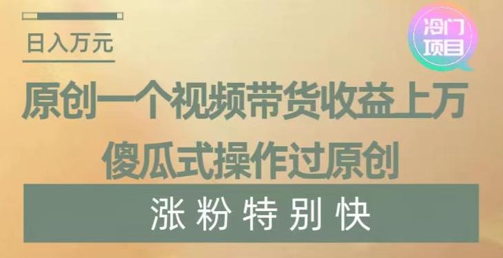 原创一个视频带货收益上万，傻瓜式操作过原创，几分钟做一个视频涨粉特别快【揭秘】-网创星球