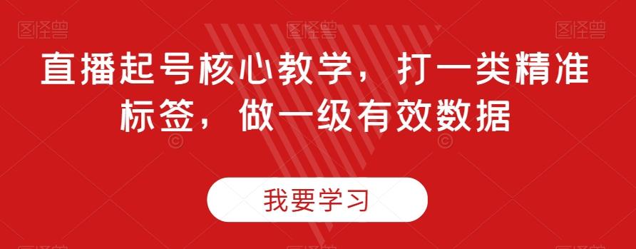 直播起号核心教学，打一类精准标签，做一级有效数据-网创星球