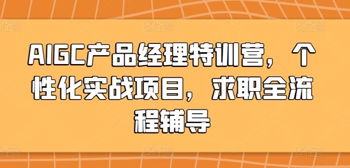 AIGC产品经理特训营，个性化实战项目，求职全流程辅导-网创星球