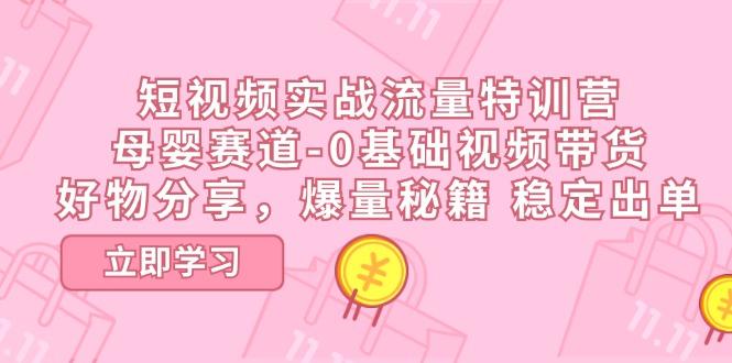 短视频实战流量特训营，母婴赛道-0基础带货，好物分享，爆量秘籍 稳定出单-网创星球