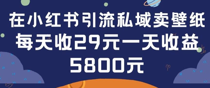 在小红书引流私域卖壁纸每张29元单日最高卖出200张(0-1搭建教程)【揭秘】-网创星球