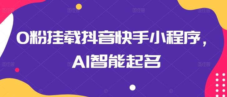 0粉挂载抖音快手小程序，AI智能起名-网创星球