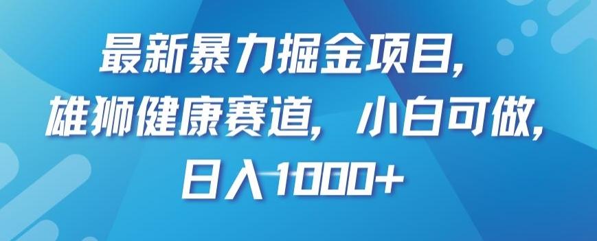 最新暴力掘金项目，雄狮健康赛道，小白可做，日入1000+【揭秘】-网创星球