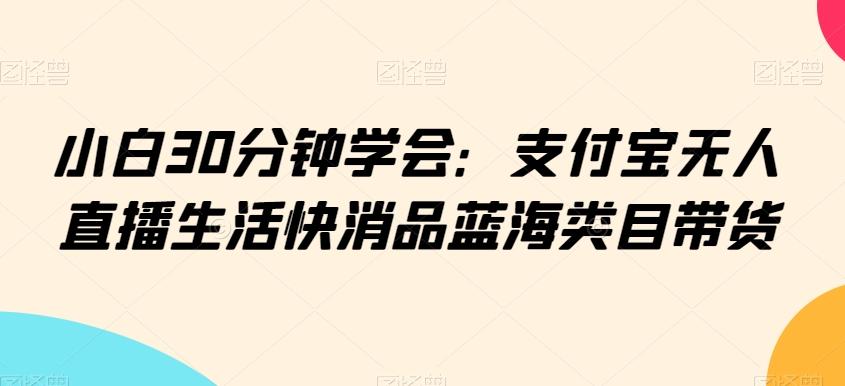 小白30分钟学会：支付宝无人直播生活快消品蓝海类目带货【揭秘】-网创星球