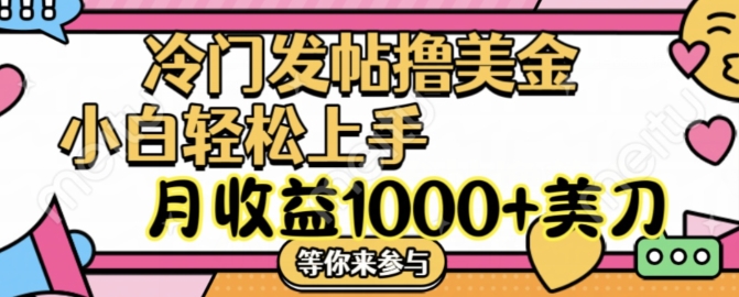 冷门发帖撸美金项目，月收益1000+美金，简单无脑，干就完了【揭秘】-网创星球