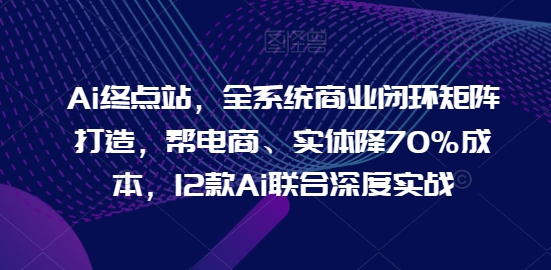 Ai终点站，全系统商业闭环矩阵打造，帮电商、实体降70%成本，12款Ai联合深度实战【0906更新】-网创星球