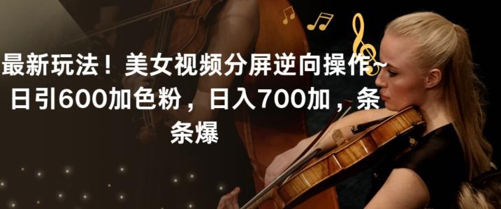 最新玩法！美女视频分屏逆向操作~日引600加色粉，日入700加，条条爆【揭秘】-网创星球