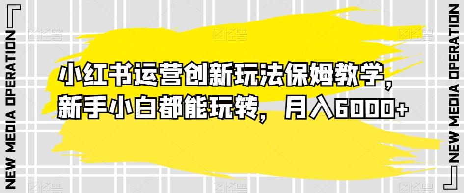 小红书运营创新玩法保姆教学，新手小白都能玩转，月入6000+【揭秘】-网创星球