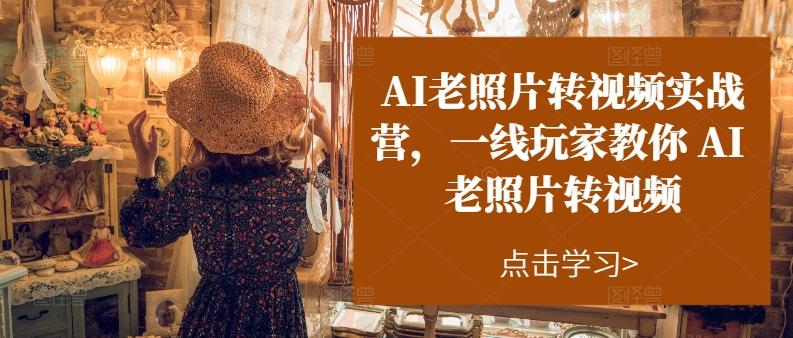 AI老照片转视频实战营，一线玩家教你AI老照片转视频-网创星球