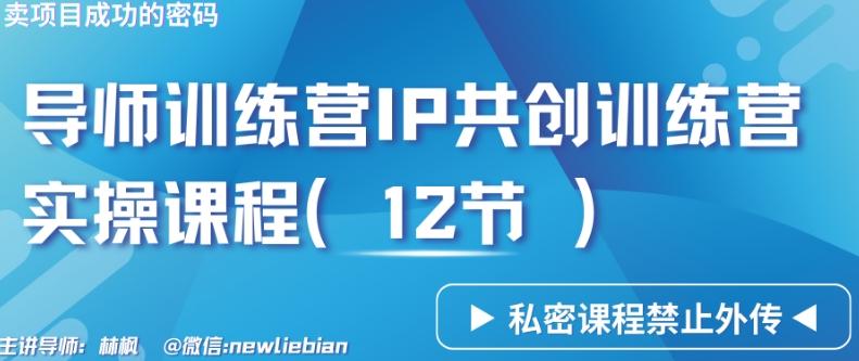 导师训练营3.0IP共创训练营私密实操课程(12节)-卖项目的密码成功秘诀【揭秘】-网创星球