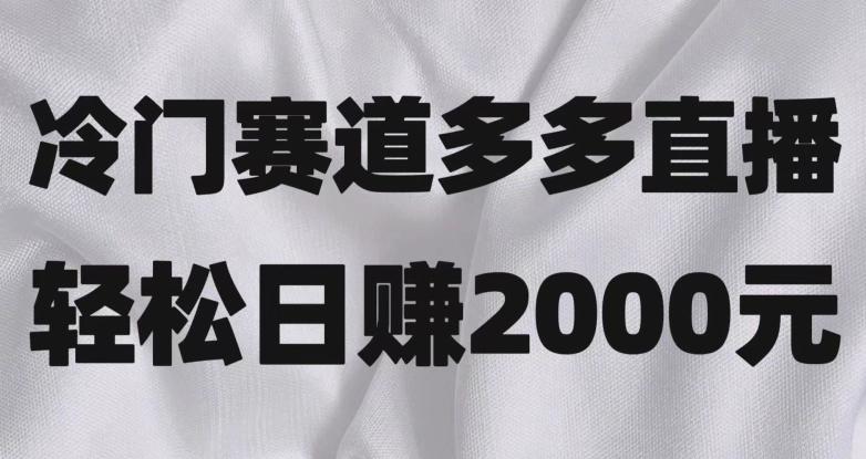 冷门赛道拼多多直播，简单念稿子，日收益2000＋【揭秘】-网创星球