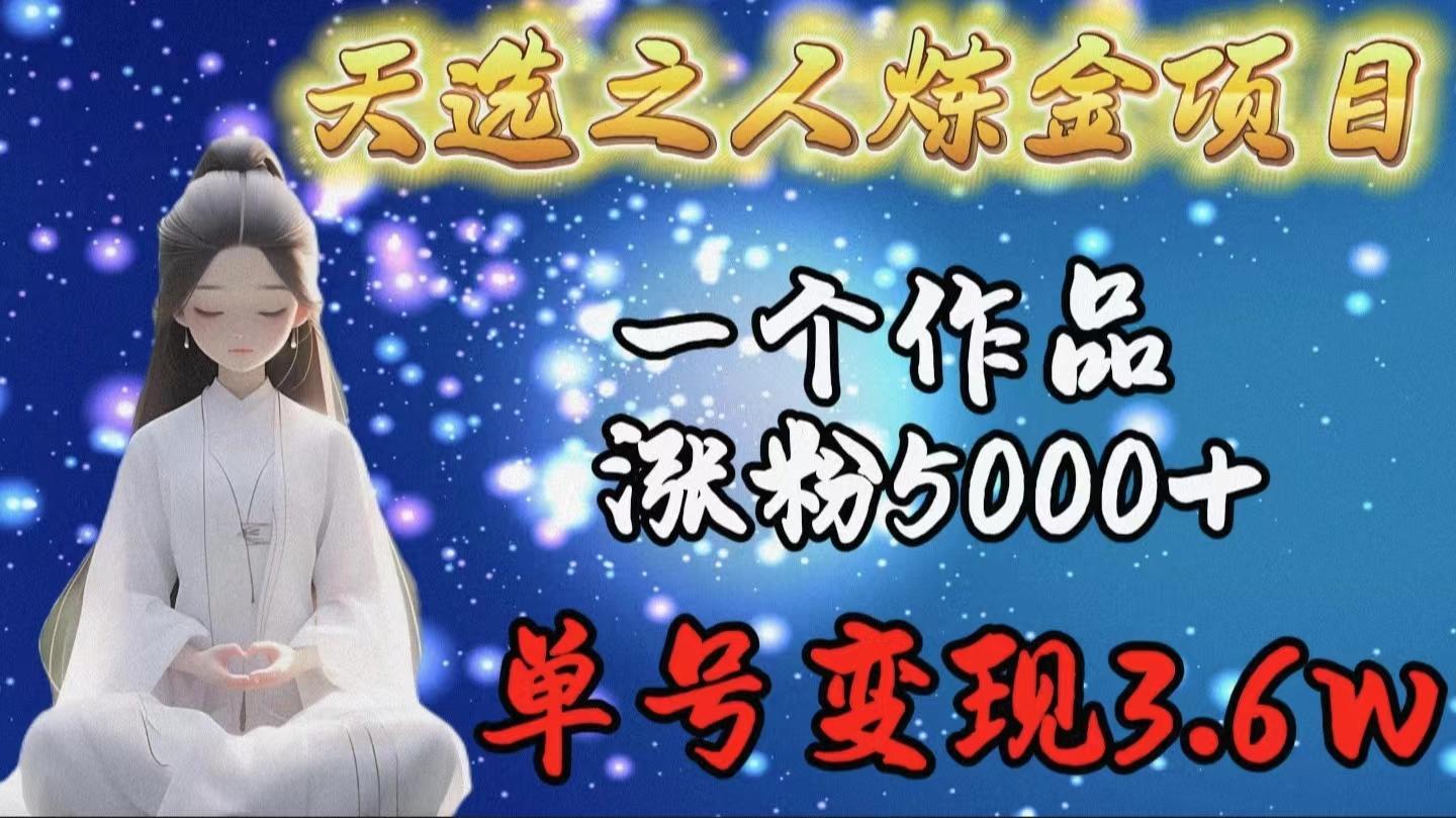 (9693期)天选之人炼金项目，一个作品涨粉5000+，单号变现3.6w-网创星球