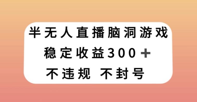 半无人直播脑洞小游戏，每天收入300+，保姆式教学小白轻松上手【揭秘】-网创星球