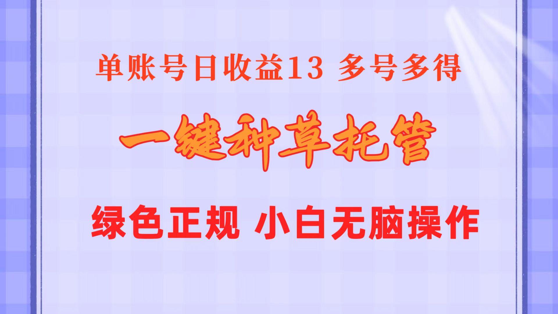 一键种草托管 单账号日收益13元  10个账号一天130  绿色稳定 可无限推广-网创星球
