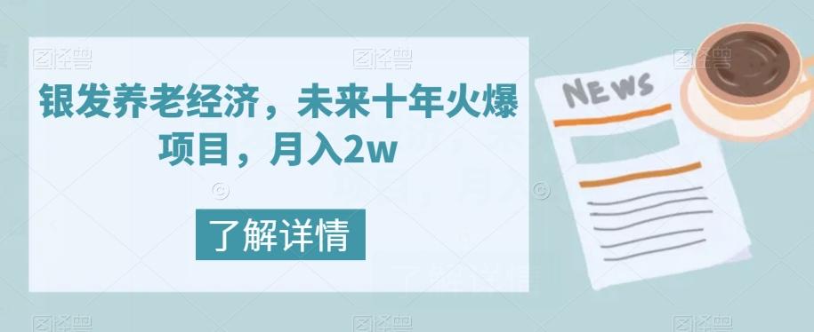 银发养老经济，未来十年火爆项目，月入2w【揭秘】-网创星球