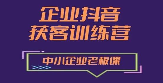 企业抖音营销获客增长训练营，中小企业老板必修课-网创星球