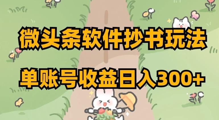 微头条软件抄书玩法，单账号收益日入300+【揭秘】-网创星球
