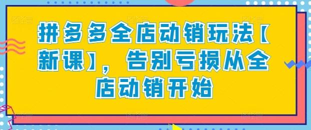 拼多多全店动销玩法【新课】，告别亏损从全店动销开始-网创星球