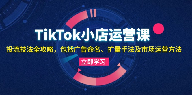 TikTok小店运营课：投流技法全攻略，包括广告命名 扩量手法及市场运营方法-网创星球