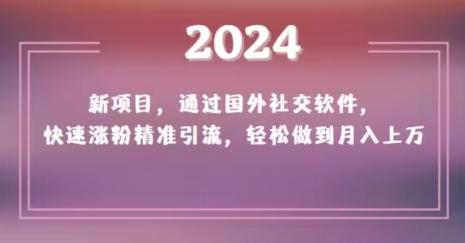 2024新项目，通过国外社交软件，快速涨粉精准引流，轻松做到月入上万【揭秘】-网创星球