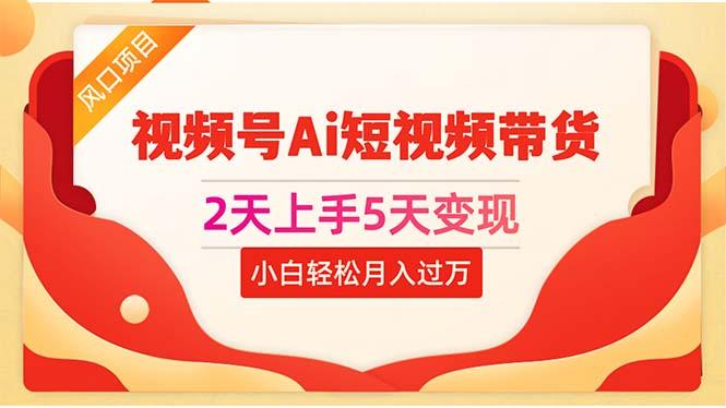2天上手5天变现视频号Ai短视频带货0粉丝0基础小白轻松月入过万-网创星球