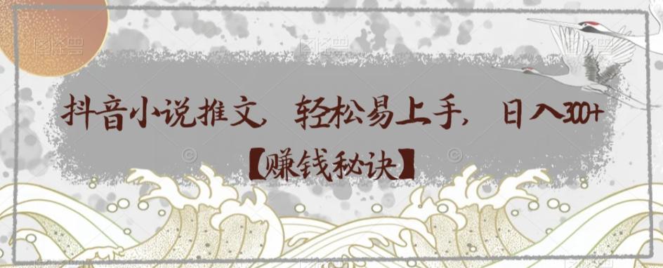 抖音小说推文，轻松易上手，日入300+【赚钱秘诀】-网创星球