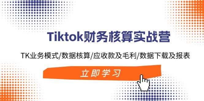 Tiktok财务核算实战营：TK业务模式/数据核算/应收款及毛利/数据下载及报表-网创星球