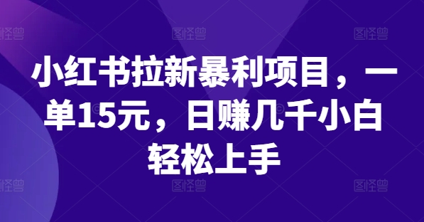 小红书拉新暴利项目，一单15元，日赚几千小白轻松上手【揭秘】-网创星球
