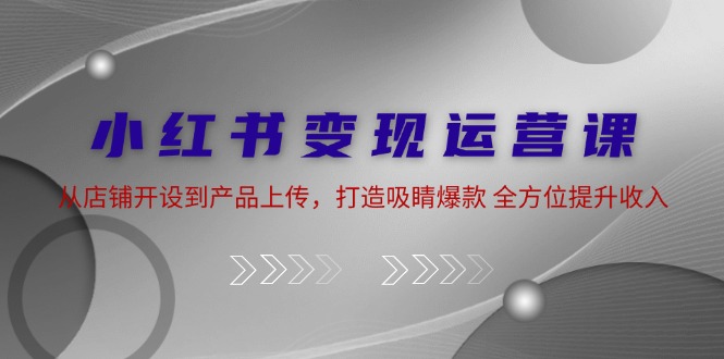 小红书变现运营课：从店铺开设到产品上传，打造吸睛爆款 全方位提升收入-网创星球