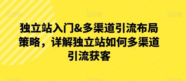独立站入门&多渠道引流布局策略，详解独立站如何多渠道引流获客-网创星球