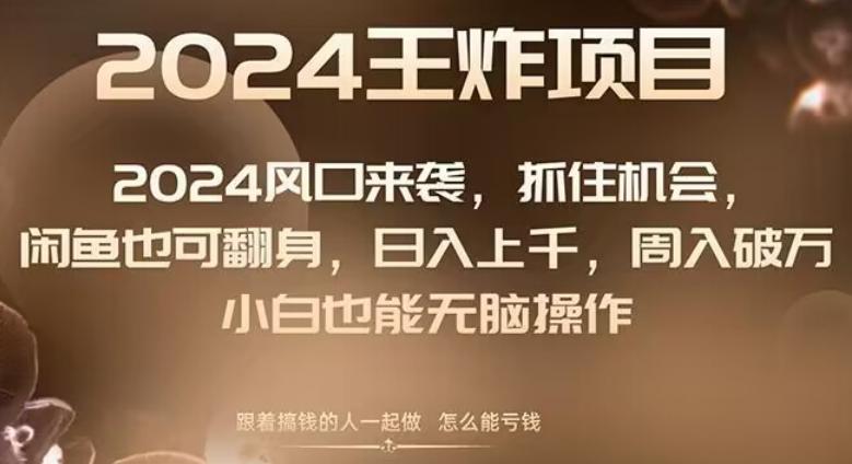 2024风口项目来袭，抓住机会，闲鱼也可翻身，日入上千，周入破万，小白也能无脑操作-网创星球
