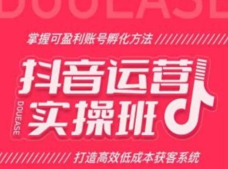 抖音运营实操班，掌握可盈利账号孵化方法，打造高效低成本获客系统-网创星球