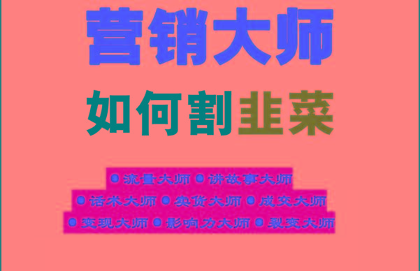 《营销大师如何割韭菜》禁止外传的大师绝学电子书-网创星球