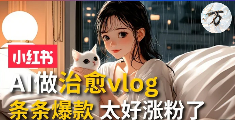 AI治愈系vlog动画视频，小红书1个月轻松涨粉破万，商单报价1500+日入2000+-网创星球