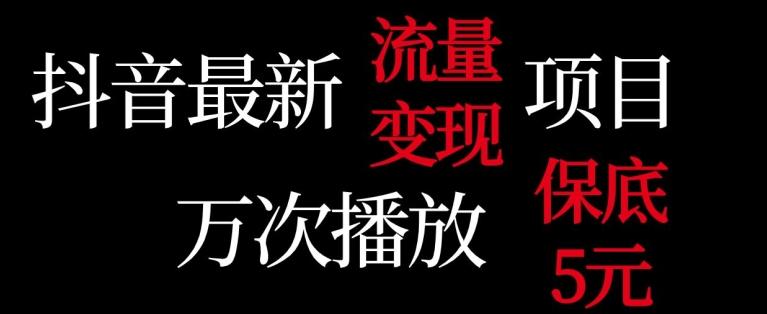 抖音流量变现，万次播放保底5元，额外收入-网创星球