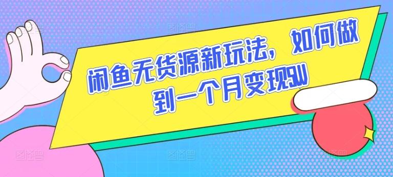 闲鱼无货源新玩法，如何做到一个月变现5W【揭秘】-网创星球
