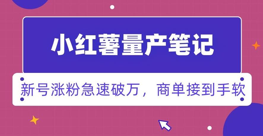 小红书量产笔记，一分种一条笔记，新号涨粉急速破万，新黑马赛道，商单接到手软【揭秘】-网创星球