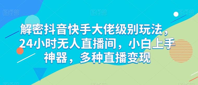 解密抖音快手大佬级别玩法，24小时无人直播间，小白上手神器，多种直播变现【揭秘】-网创星球