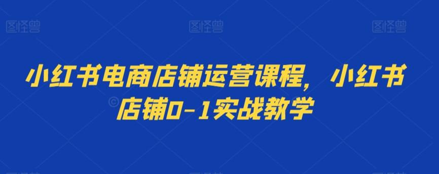 小红书电商店铺运营课程，小红书店铺0-1实战教学-网创星球