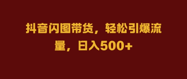 抖音闪图带货，轻松引爆流量，日入几张【揭秘】-网创星球