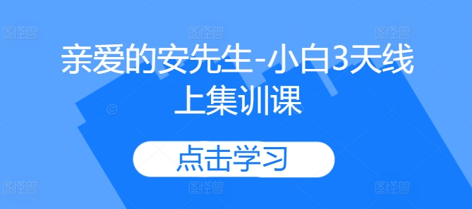 亲爱的安先生-小白3天线上集训课-网创星球