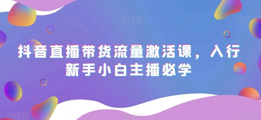 抖音直播带货流量激活课，入行新手小白主播必学-网创星球