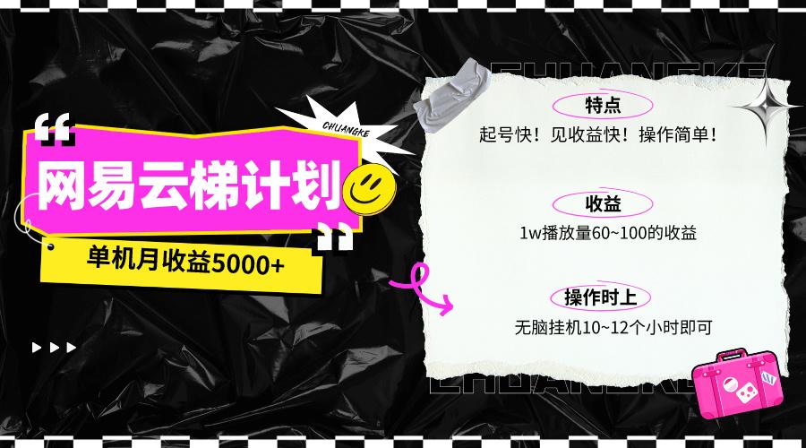 (10063期)最新网易云梯计划网页版，单机月收益5000+！可放大操作-网创星球