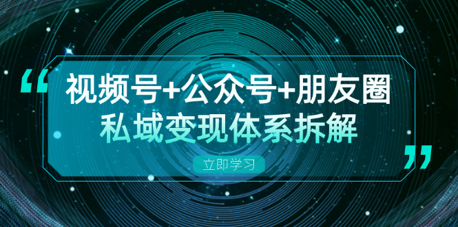 视频号+公众号+朋友圈私域变现体系拆解，全体平台流量枯竭下的应对策略-网创星球