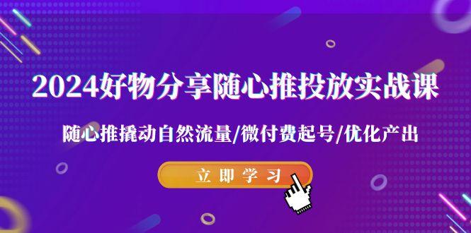 2024好物分享-随心推投放实战课 随心推撬动自然流量/微付费起号/优化产出-网创星球