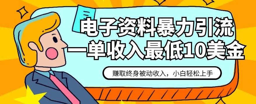 电子资料暴力引流，一单最低10美金，赚取终身被动收入，保姆级教程【揭秘】-网创星球