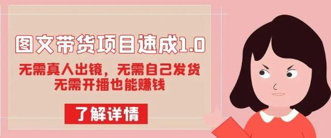 图文带货项目速成1.0：无需真人出镜，无需自己发货，无需开播也能赚钱！-网创星球