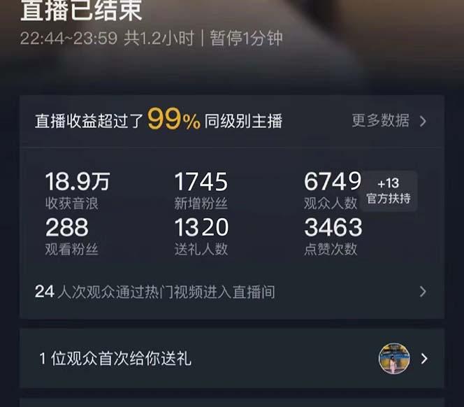 抖音美女直播，单场收益7000+,新手小白也可操作-网创星球