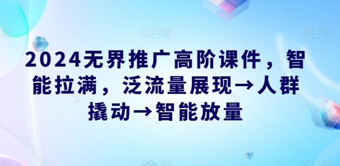 2024无界推广高阶课件，智能拉满，泛流量展现→人群撬动→智能放量-网创星球